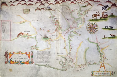 Rivière Pascatway en Nouvelle-Angleterre, vers 1660-85